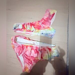 Stella Cove Kids Swim Bikini - Pink and Yellow Tie-Dye